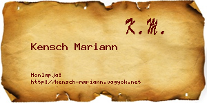 Kensch Mariann névjegykártya